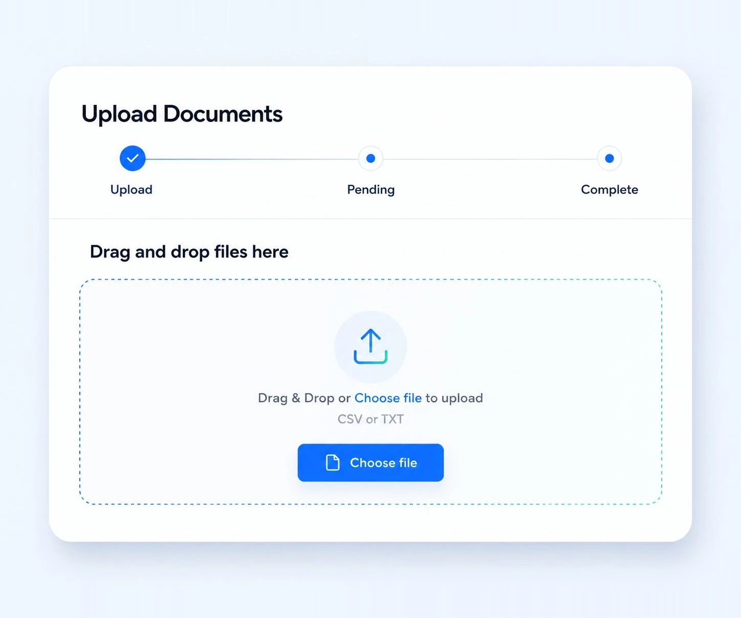Upload and store files